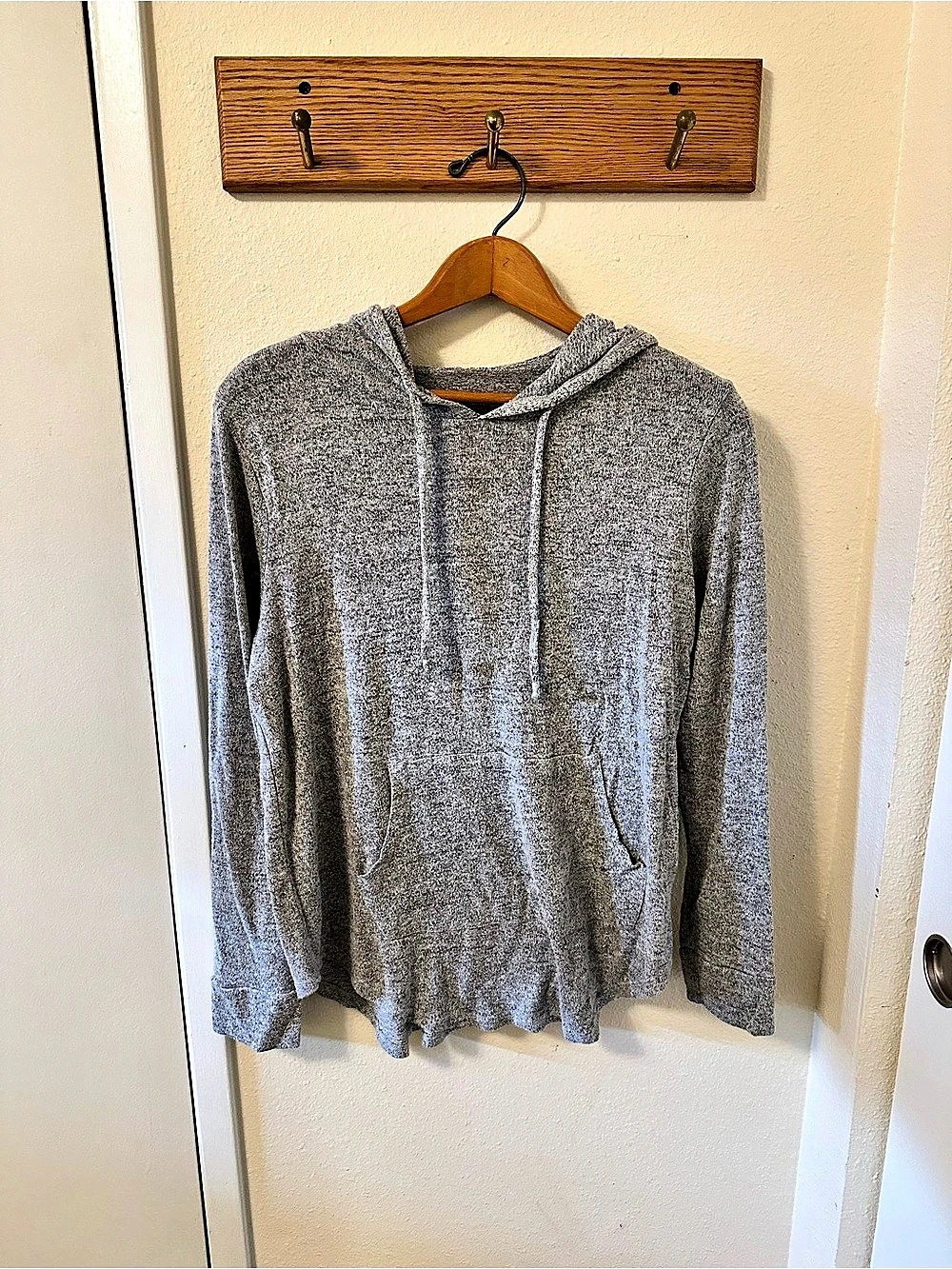 Softspun Hooded Long Sleeve Shirt Gray Size M